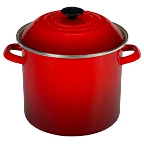 10-Quart Enamel On Steel Stockpot - Cerise