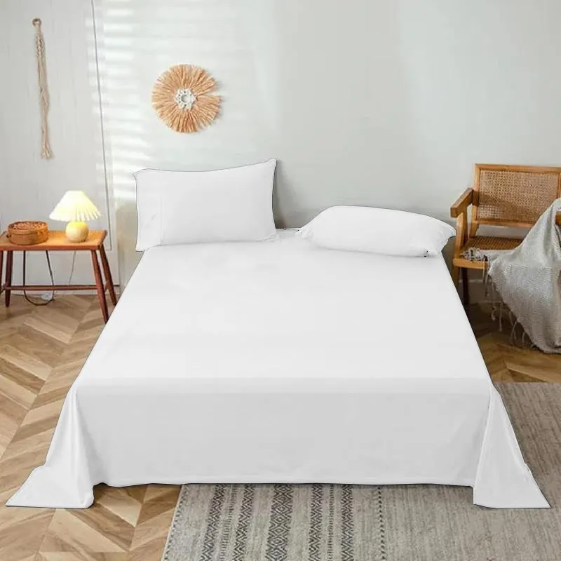 100% Cotton White Flat Sheet King Size 240x260