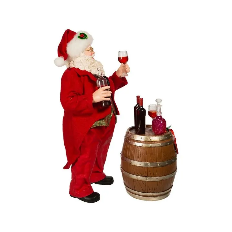 10.5" Fabriche Wine Tasting Santa Two-Piece Set