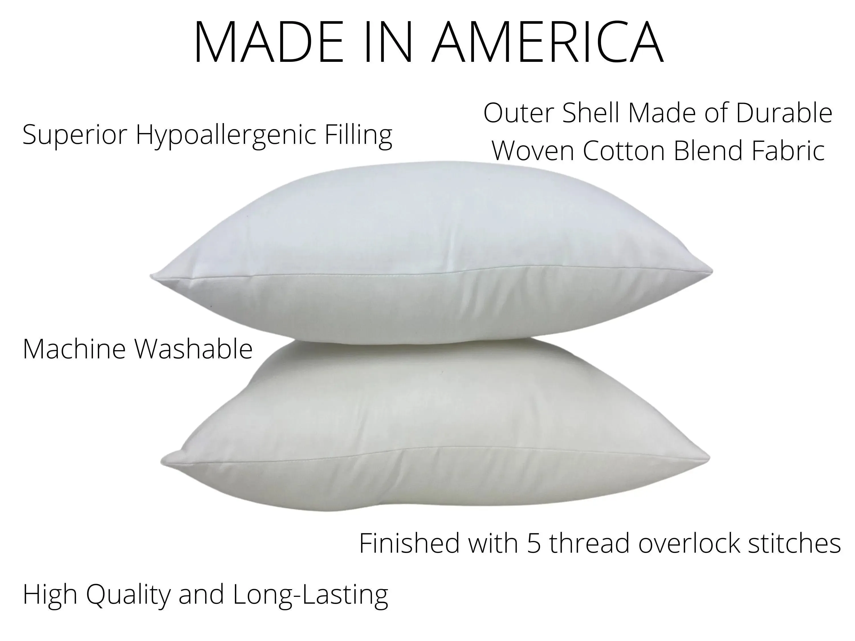 14x40 or 40x14 | Indoor Outdoor Down Alternative Hypoallergenic Polyester Pillow Insert | Quality Insert | Throw Pillow Insert | Pillow Form