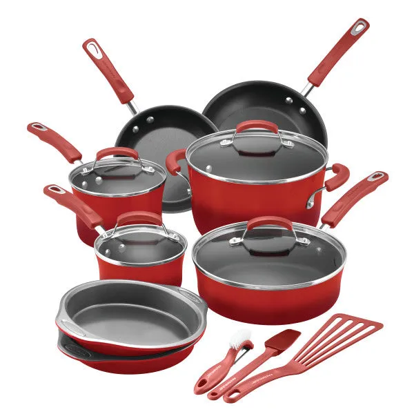 15-Piece Classic Brights Nonstick Cookware Set