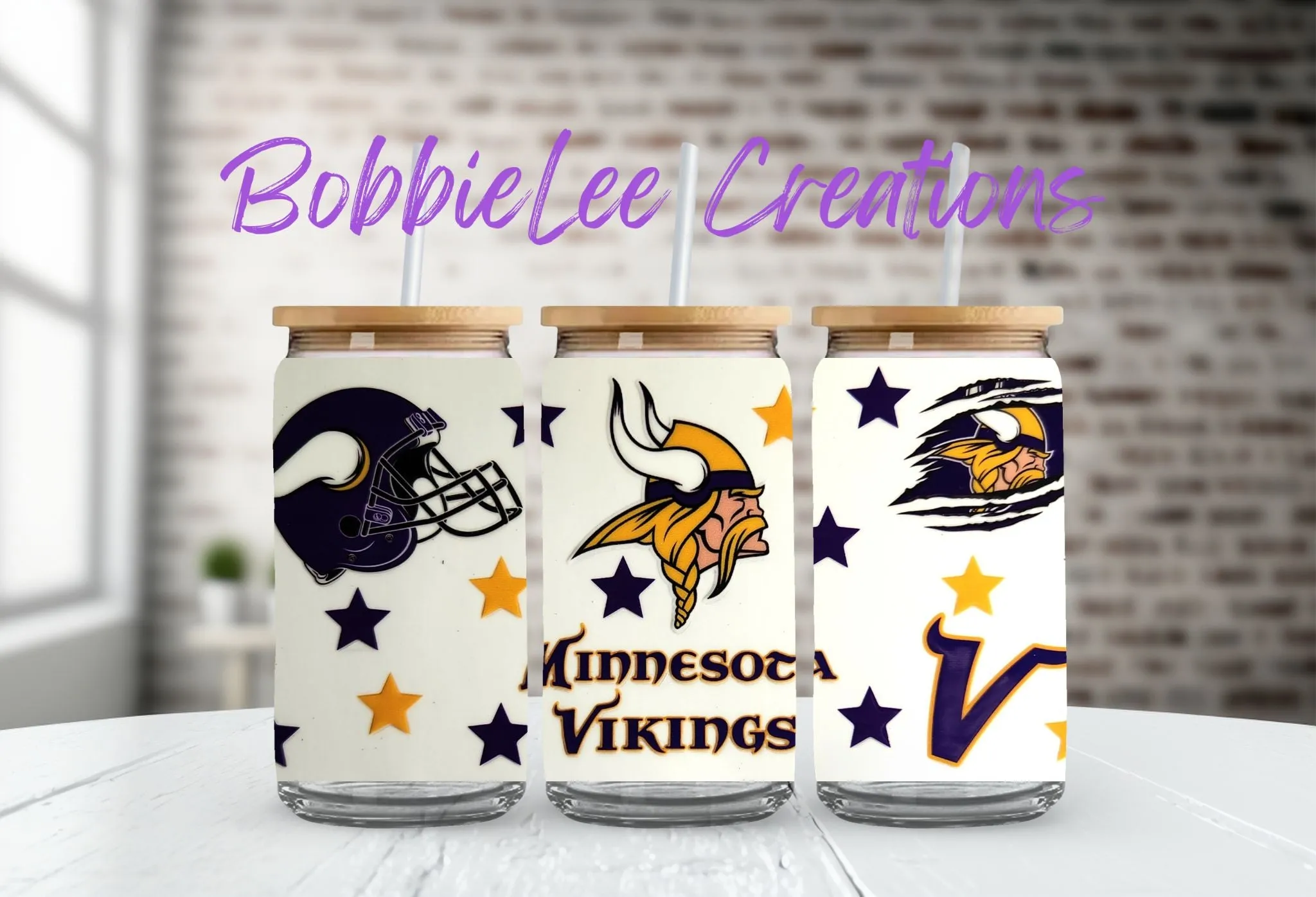 16oz Glass or Plastic Cup-Minnesota Vikings