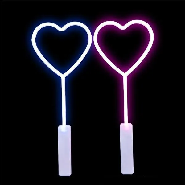 18" Neon Style Light Up Heart Wand