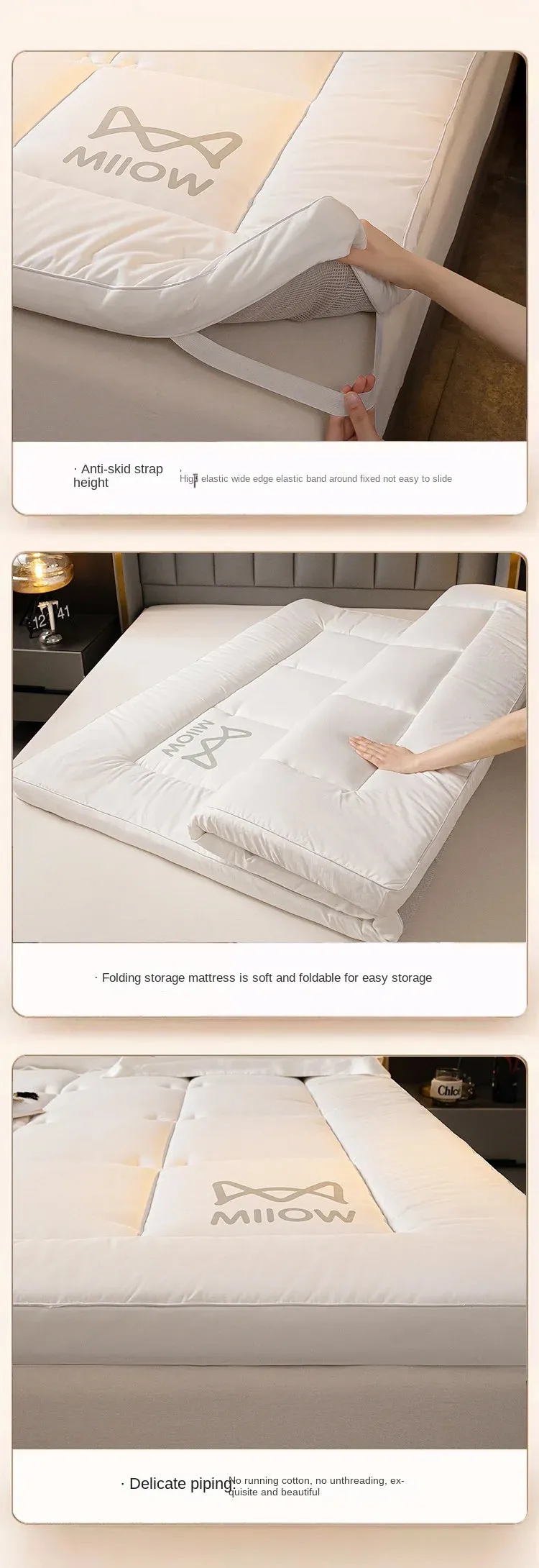 1Pc Hotel Style Mattress Soft Cushion Home Bedroom Tatami Mat Mattress Thickeneded Sleeping Pad Single Double Bed Mattress Vrzone