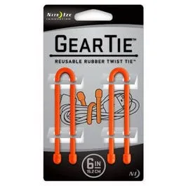 2-Pack 6-Inch Gear Tie, Orange