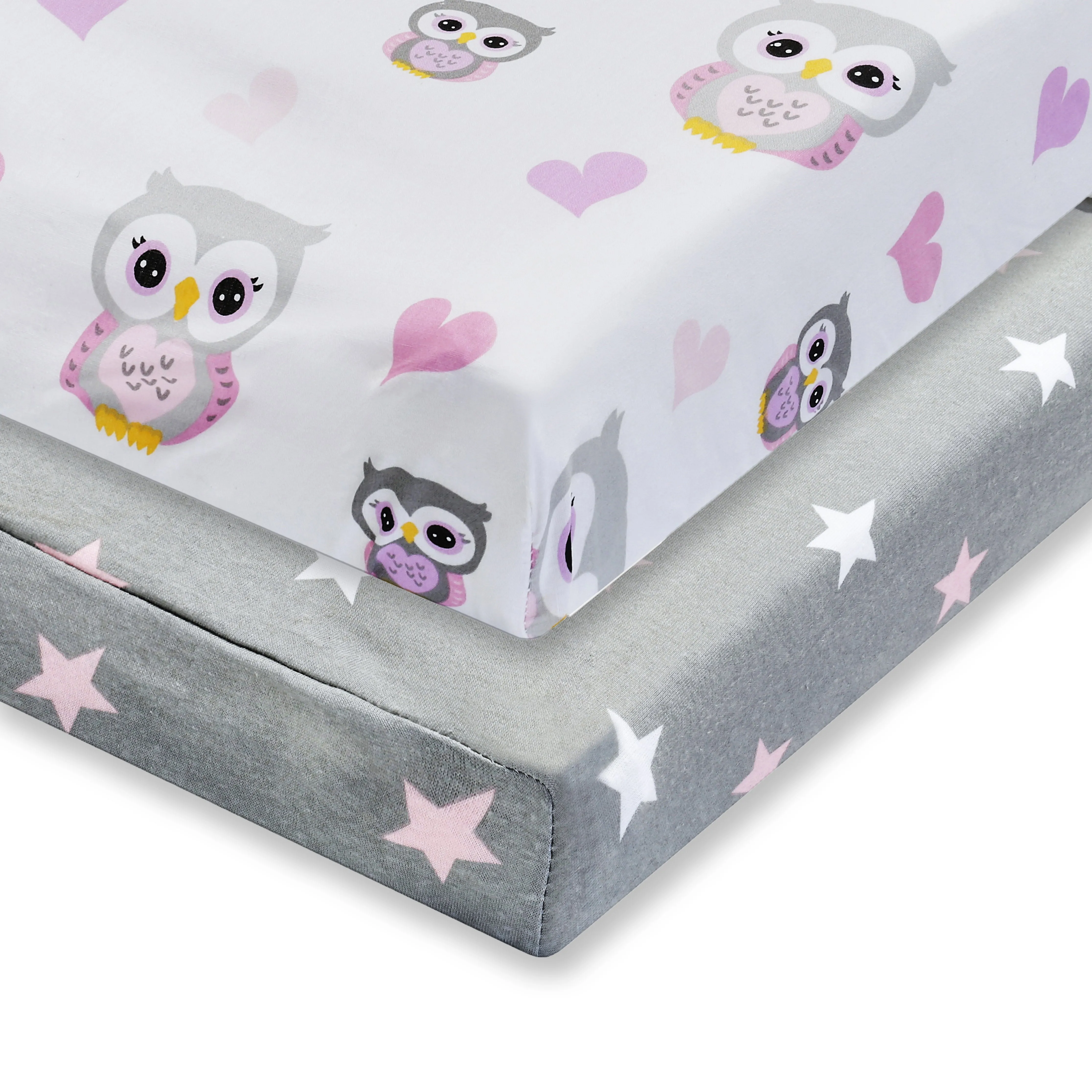 2 Pack Cotton Jersey Knit Changing Pad Cover - Owls/Stars