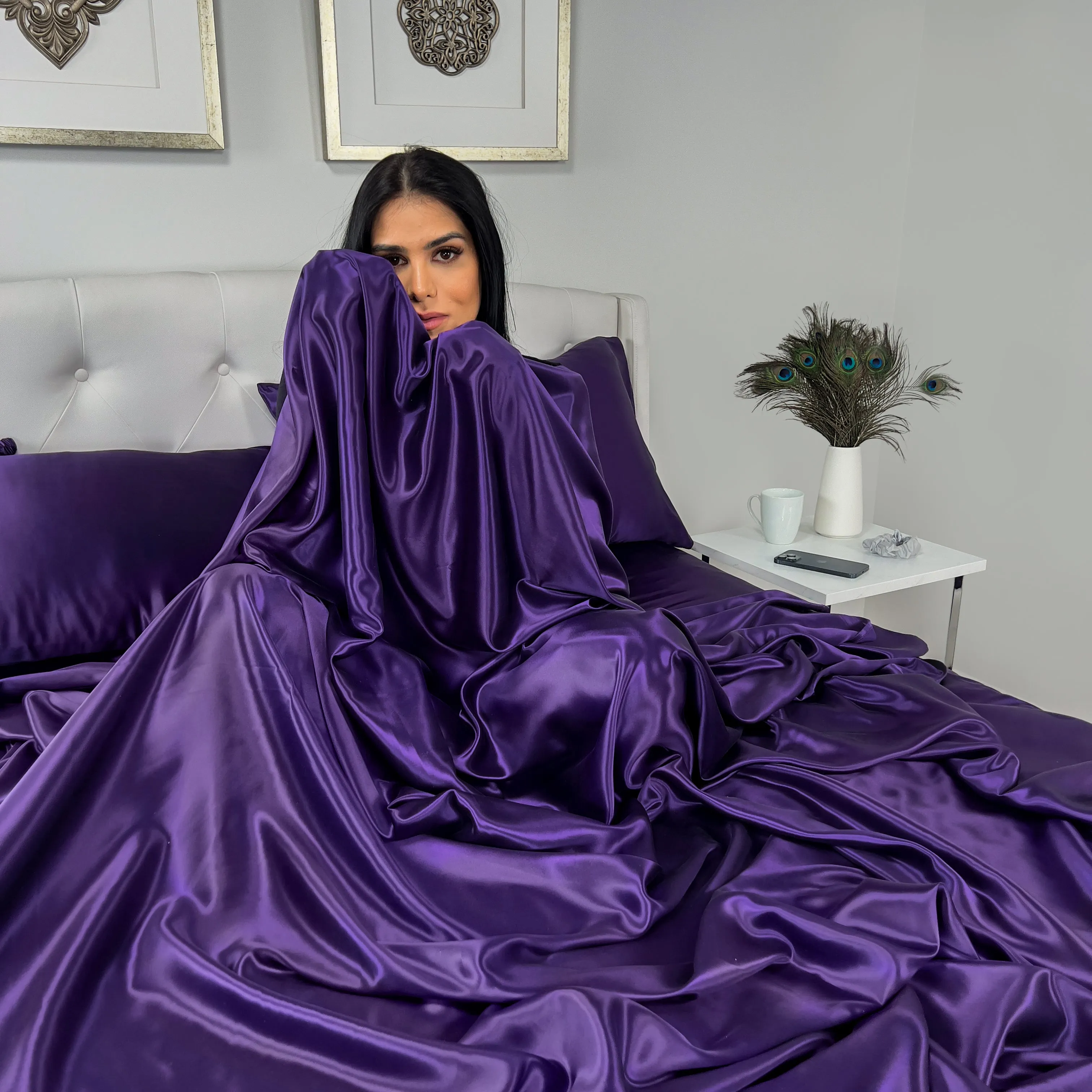 22 Momme Silk Flat Sheet - Plum