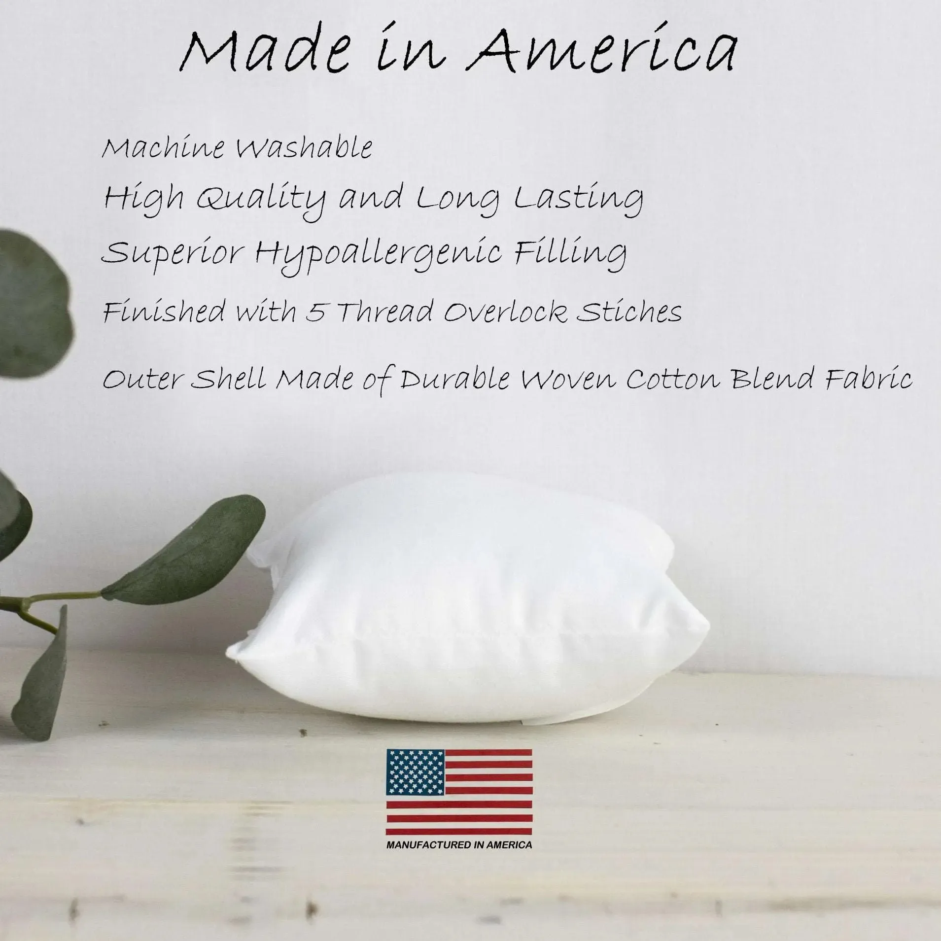 30x30 | Indoor Outdoor Hypoallergenic Polyester Pillow Insert | Quality Insert | Pillow Inners | Throw Pillow Insert | Square Pillow Inserts