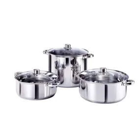 6-Piece Non-Stick Heat-Resistant Pots Set With Transparent Glass Lid