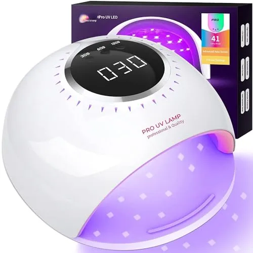 82W UV Nail Lamp, 41 LED Beads Quick Curing UV Light for Gel Nails Dryer with Auto Sensor,3 Timers & LCD Display Professional UV Led Nail Lamp, Salon-Quality Gel Nail Polish Dryer for Home Parties