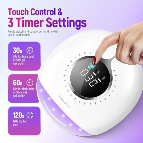 82W UV Nail Lamp, 41 LED Beads Quick Curing UV Light for Gel Nails Dryer with Auto Sensor,3 Timers & LCD Display Professional UV Led Nail Lamp, Salon-Quality Gel Nail Polish Dryer for Home Parties