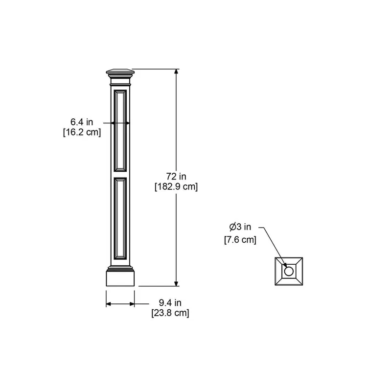 89"H Liberty Lamp Post without Mount