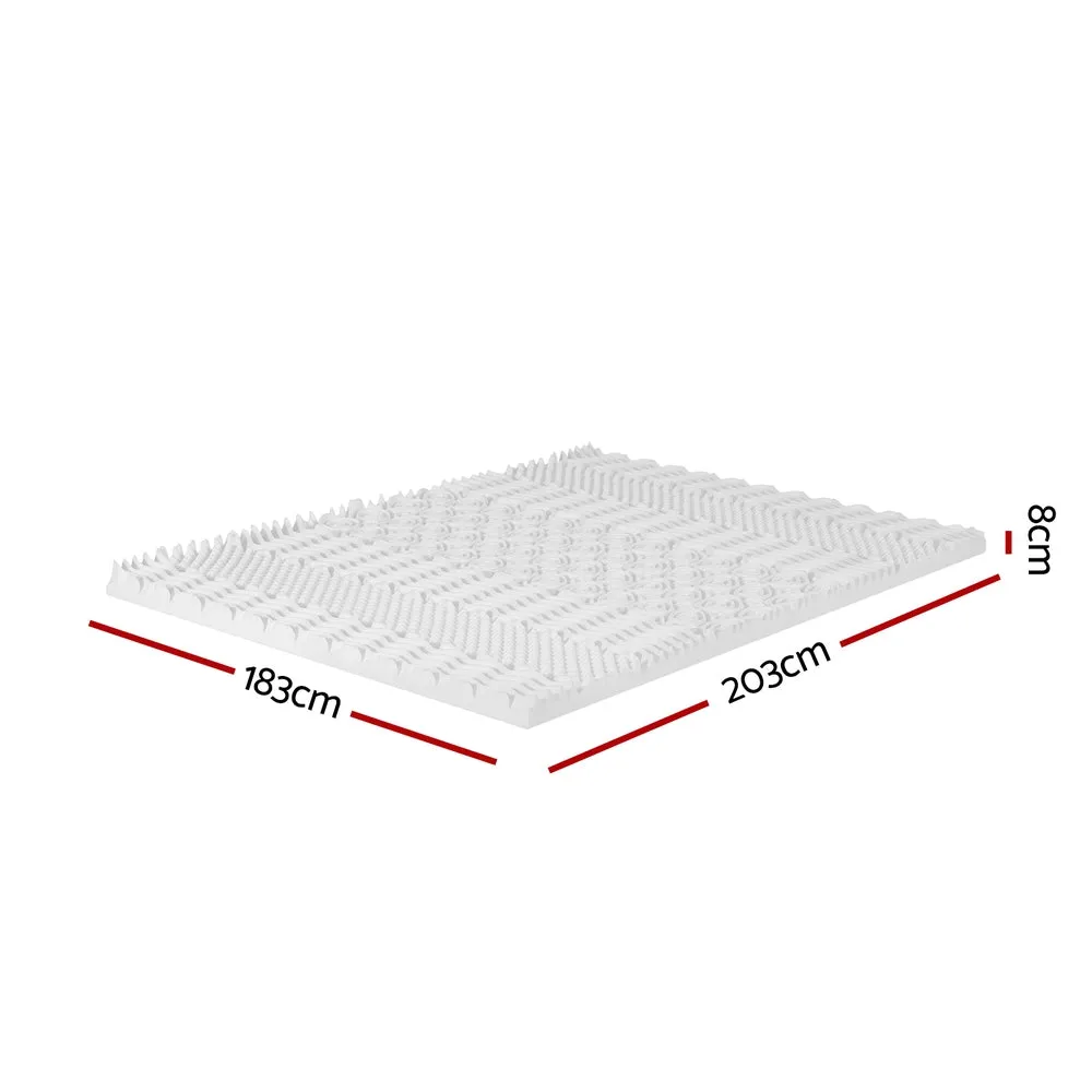 8cm 7-Zone Memory Foam Mattress Topper King White, Giselle Bedding