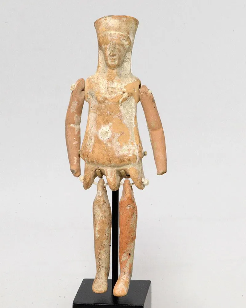 A Boeotian Terracotta Jointed Figurine, Archaic Period, ca. 5th Century BCE