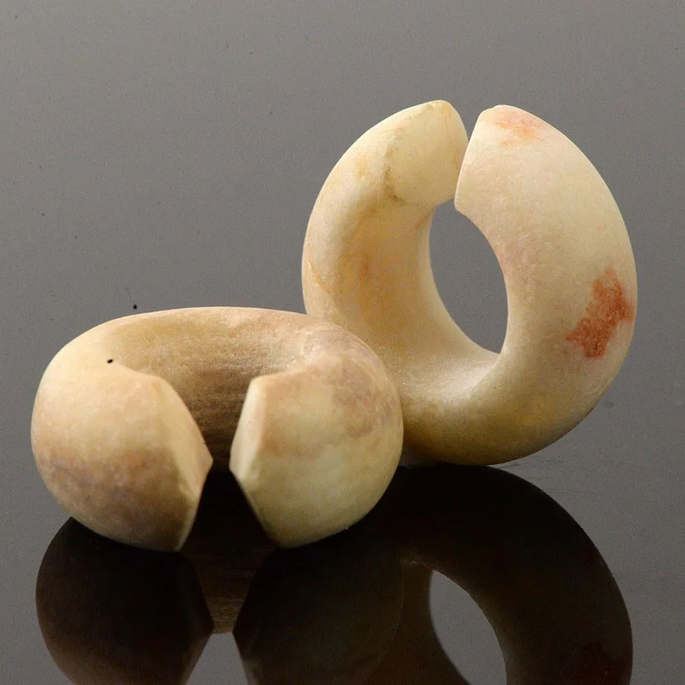 A pair of Egyptian Alabaster Hair Rings, New Kingdom, ca. 1550-1295 BCE