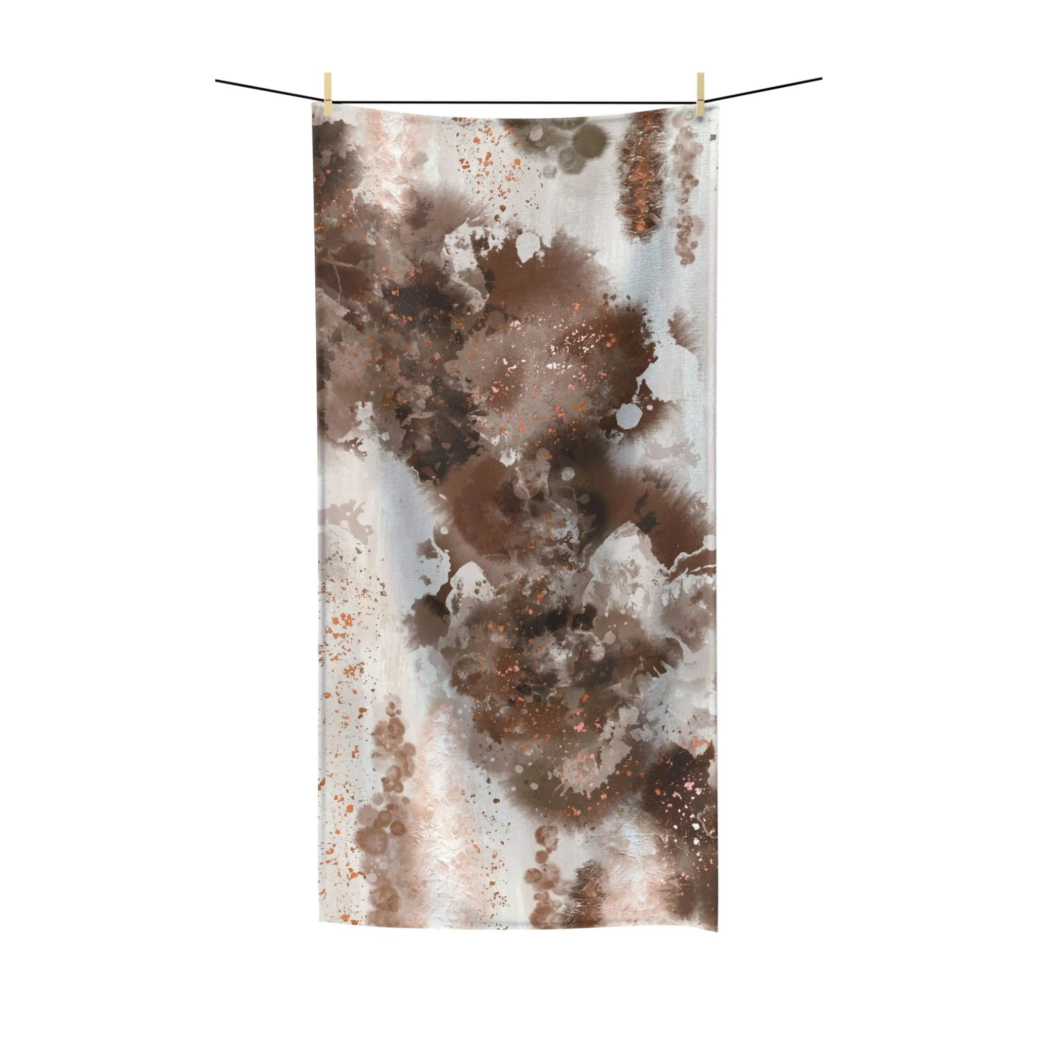 Abstract Boho Bath Towel | Brown Beige