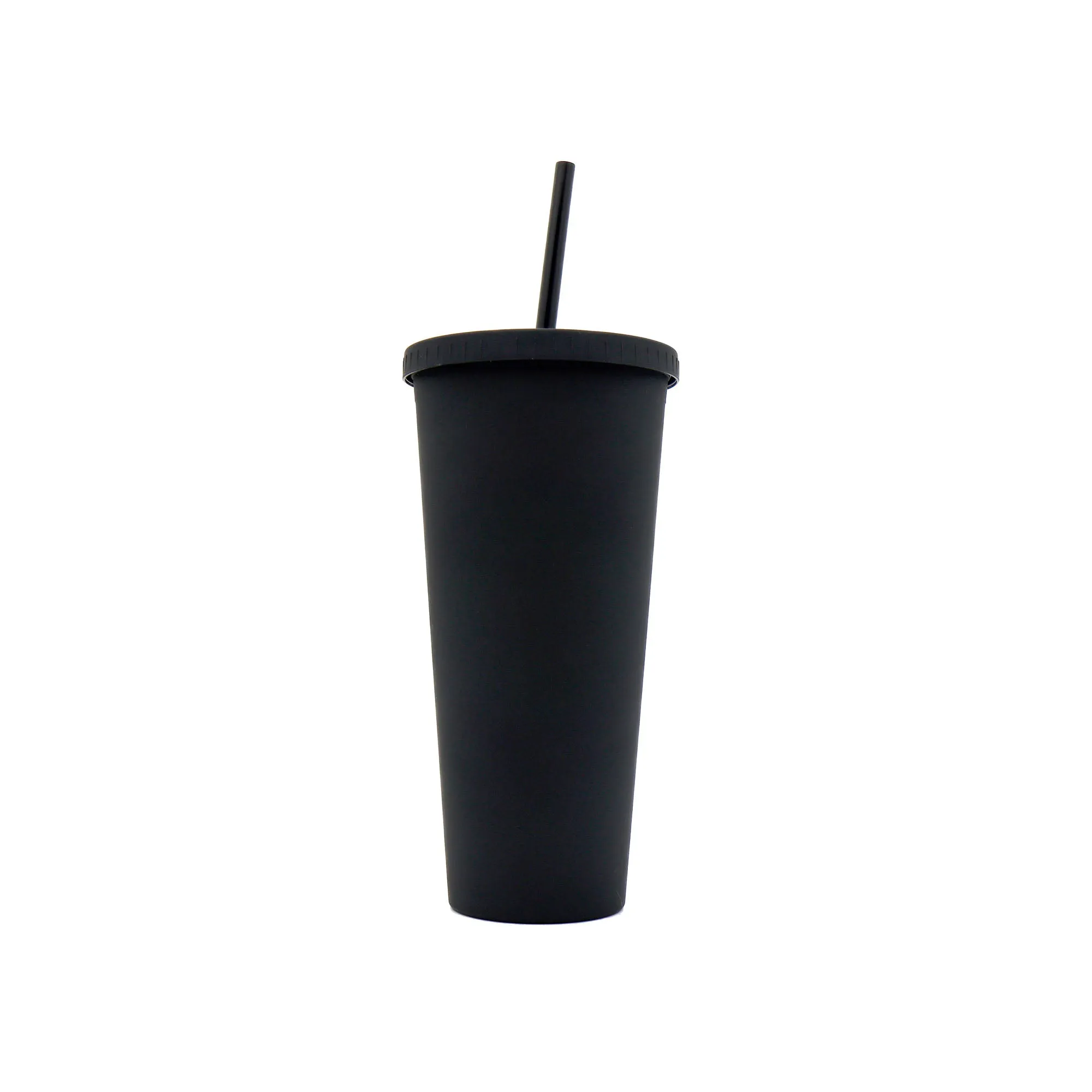 Acrylic Drinking Tumbler 600ml Pastel Colored Matte Finish Cup & Straw