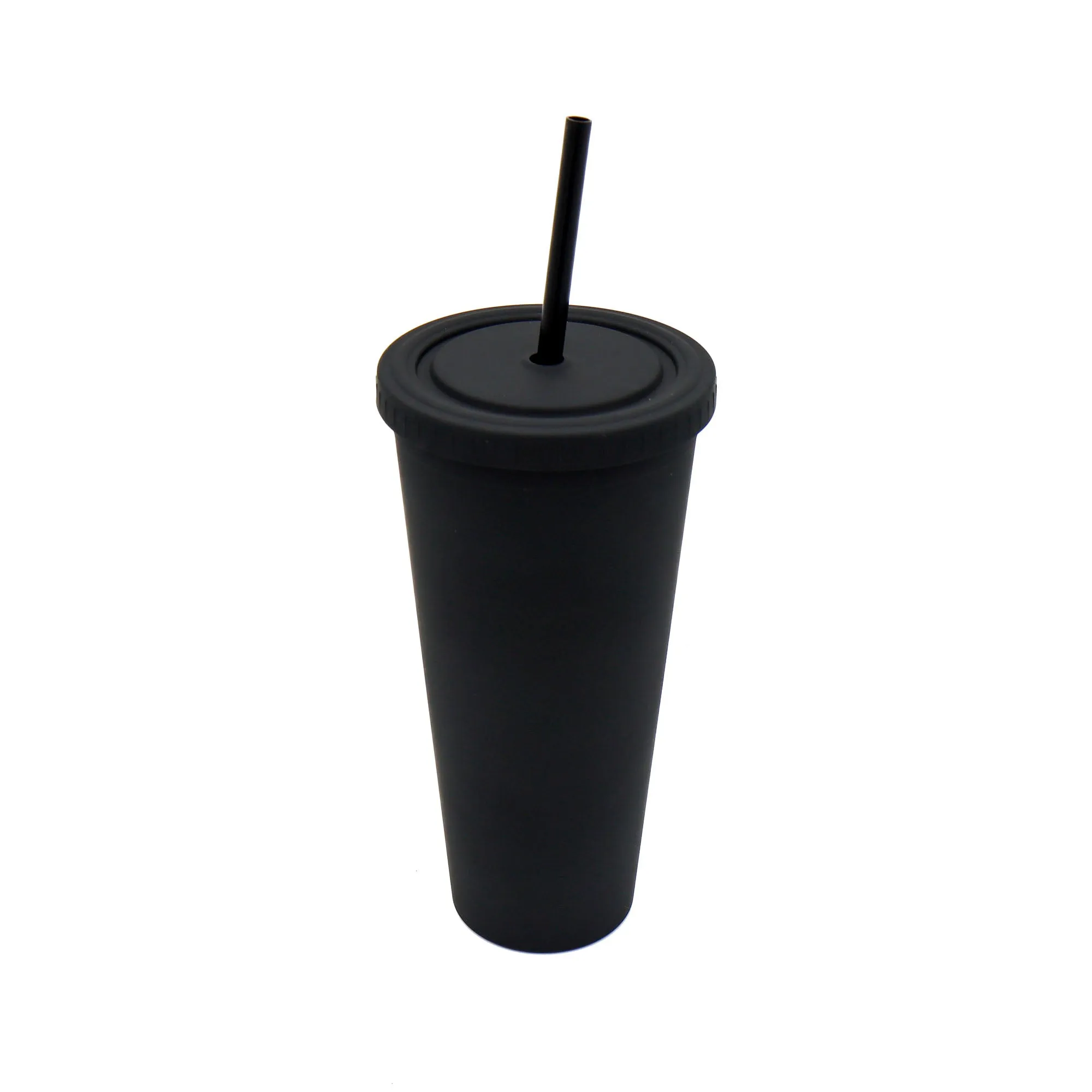 Acrylic Drinking Tumbler 600ml Pastel Colored Matte Finish Cup & Straw