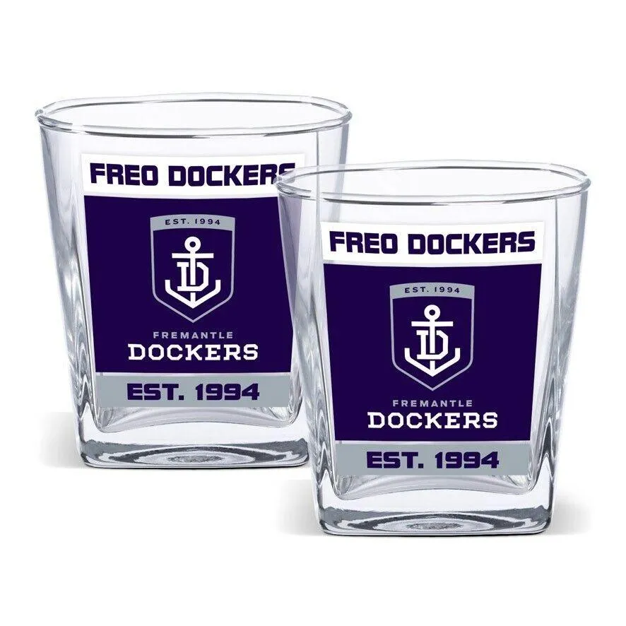 AFL Spirit Glass Set - Fremantle Dockers - 250ml Cup - Set Of Two