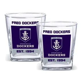 AFL Spirit Glass Set - Fremantle Dockers - 250ml Cup - Set Of Two