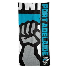 AFL Team Supporter Beach Bath Gym Towel - Port Adelaide Power - 1500mm x 750mm