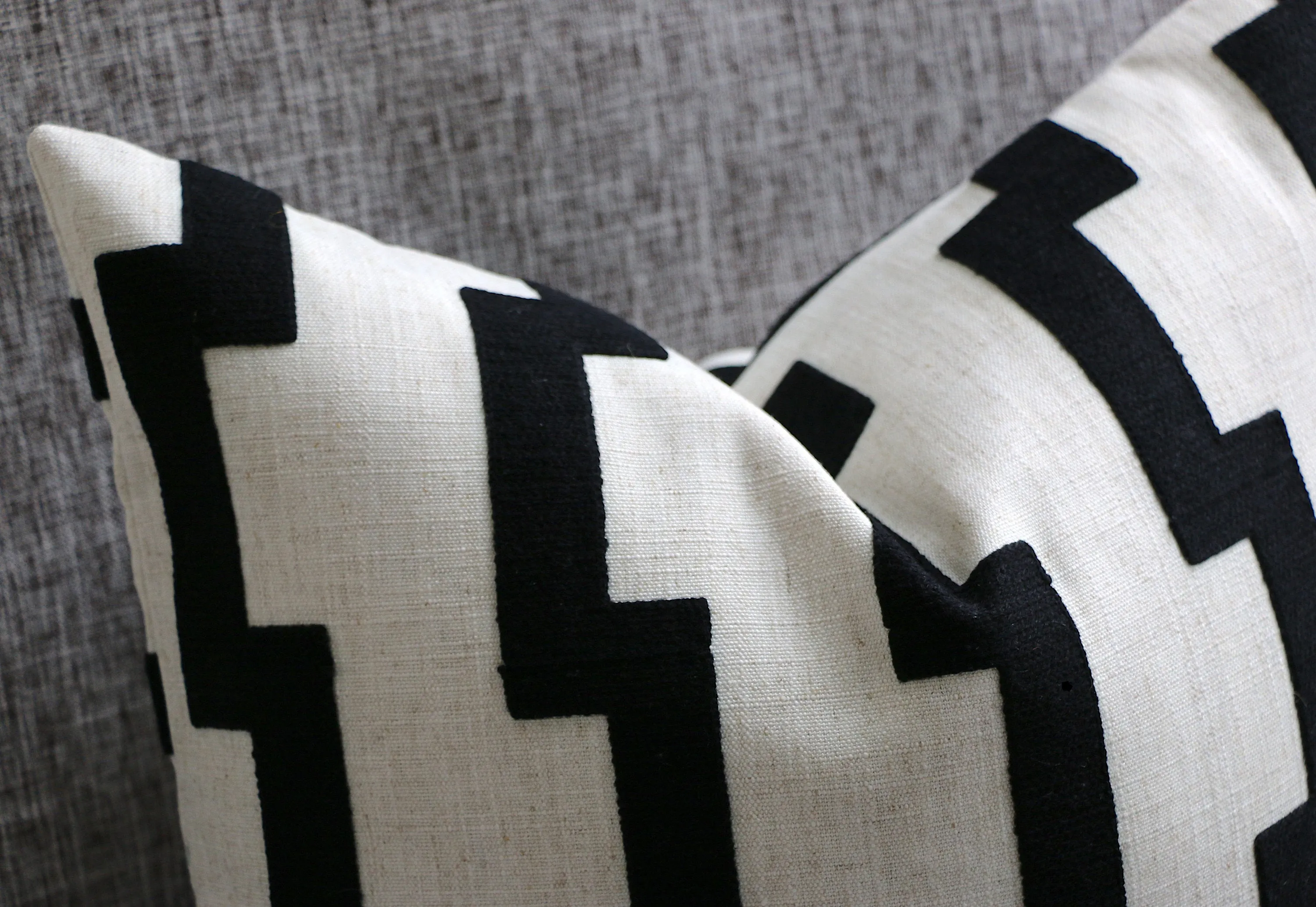 African Pillow 18x18 / Embroidered Pillow Cover 18x18 / Modern Pillow Cover 18x18 / Black Kuba Pillow 18x18 / Geometric 18x18 Pillow Cover