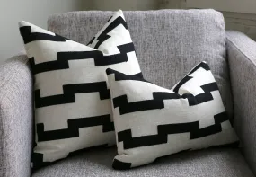 African Pillow 18x18 / Embroidered Pillow Cover 18x18 / Modern Pillow Cover 18x18 / Black Kuba Pillow 18x18 / Geometric 18x18 Pillow Cover