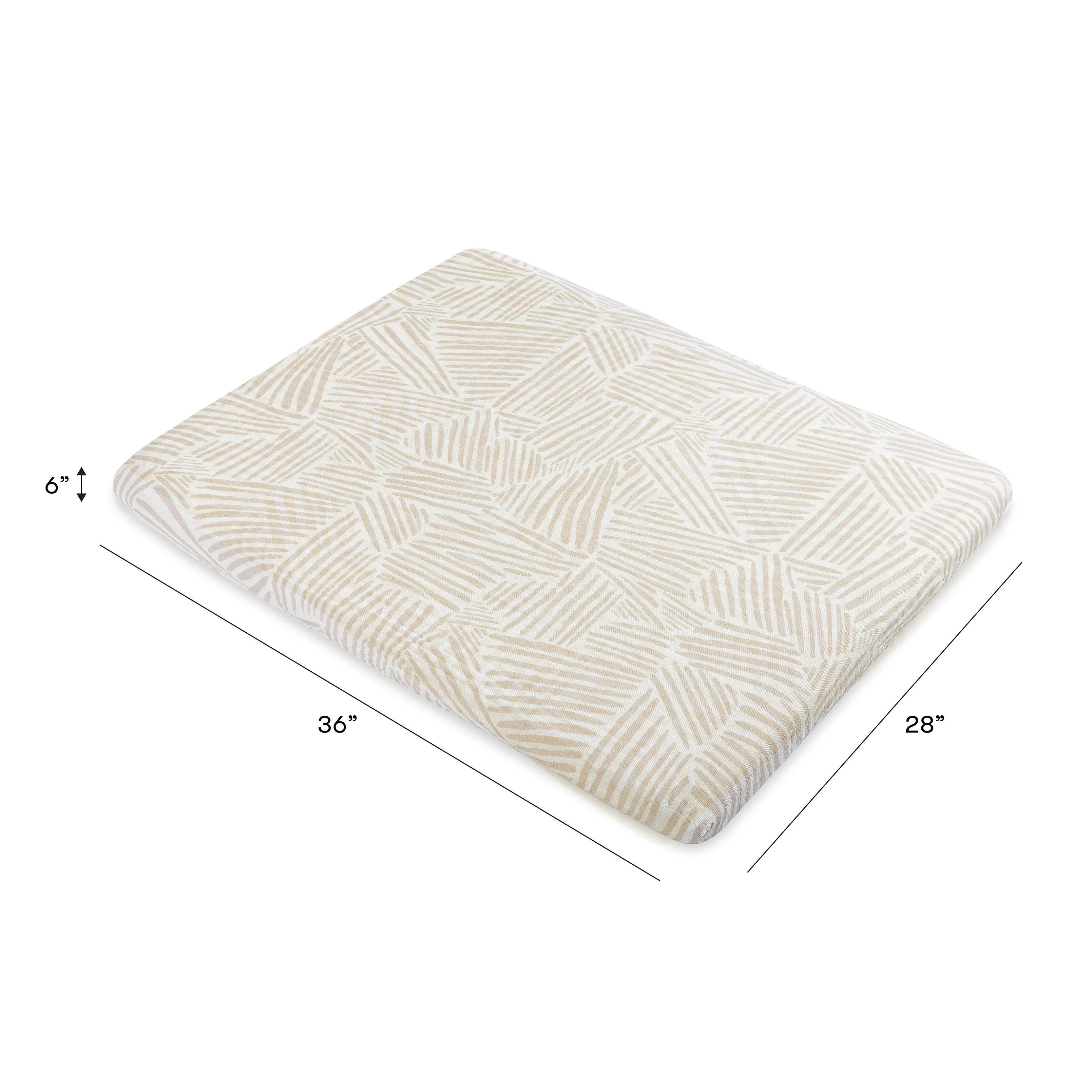 All-Stages Midi Crib Sheet in Oat Stripe by Babyletto