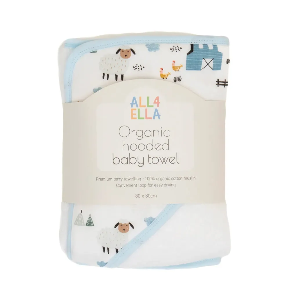 All4Ella Hooded Towel Barnyard