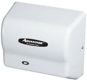 AMERICAN DRYER® AD90-M Advantage AD® HAND DRYER - Steel White Auto Universal Voltage