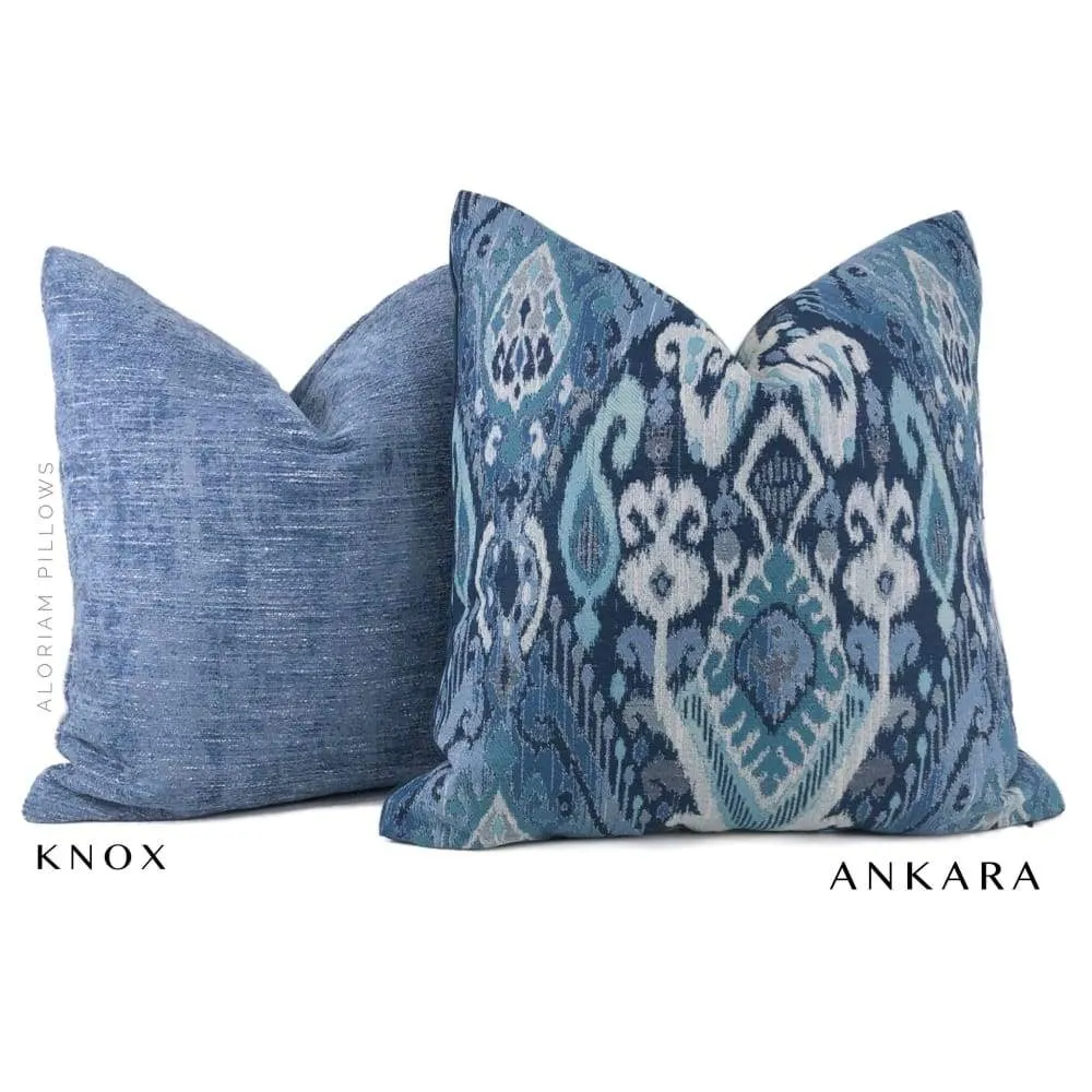 Ankara Blue Green Ikat Pillow Cover