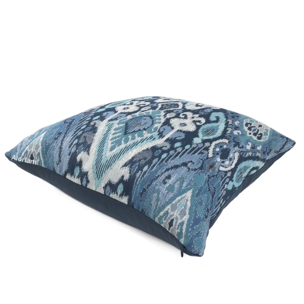 Ankara Blue Green Ikat Pillow Cover