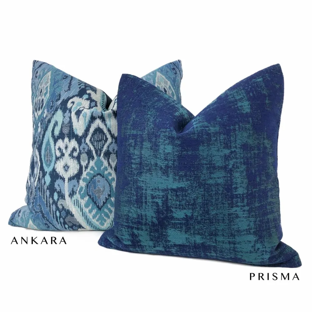 Ankara Blue Green Ikat Pillow Cover