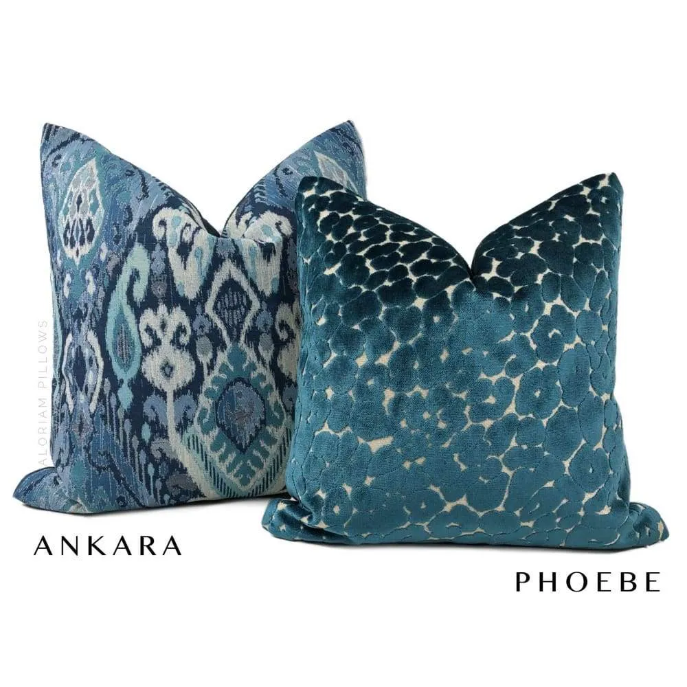 Ankara Blue Green Ikat Pillow Cover