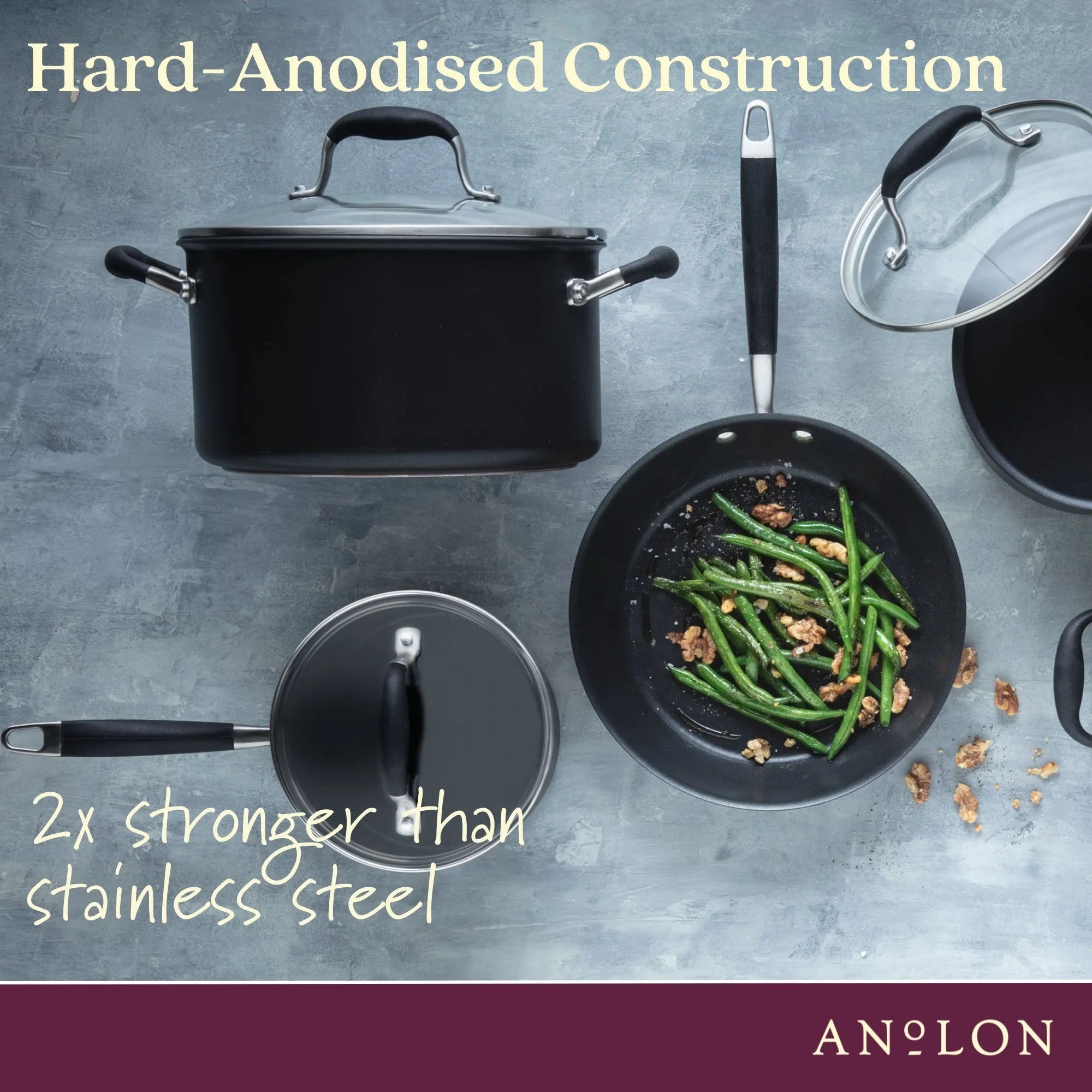 Anolon Advanced  Nonstick Induction 5 Piece Cookware Set