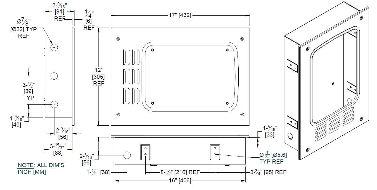 ASI 0119 SEMI-RECESSING MOUNTING BOX FOR ASI 0197 TURBO-Dri™