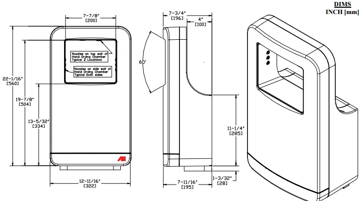 ASI® 20201 TRI-Umph™ High Speed Automatic Hand Dryer