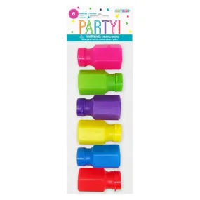 Assorted Colours Bubble Bottles &amp; Wands 6pk