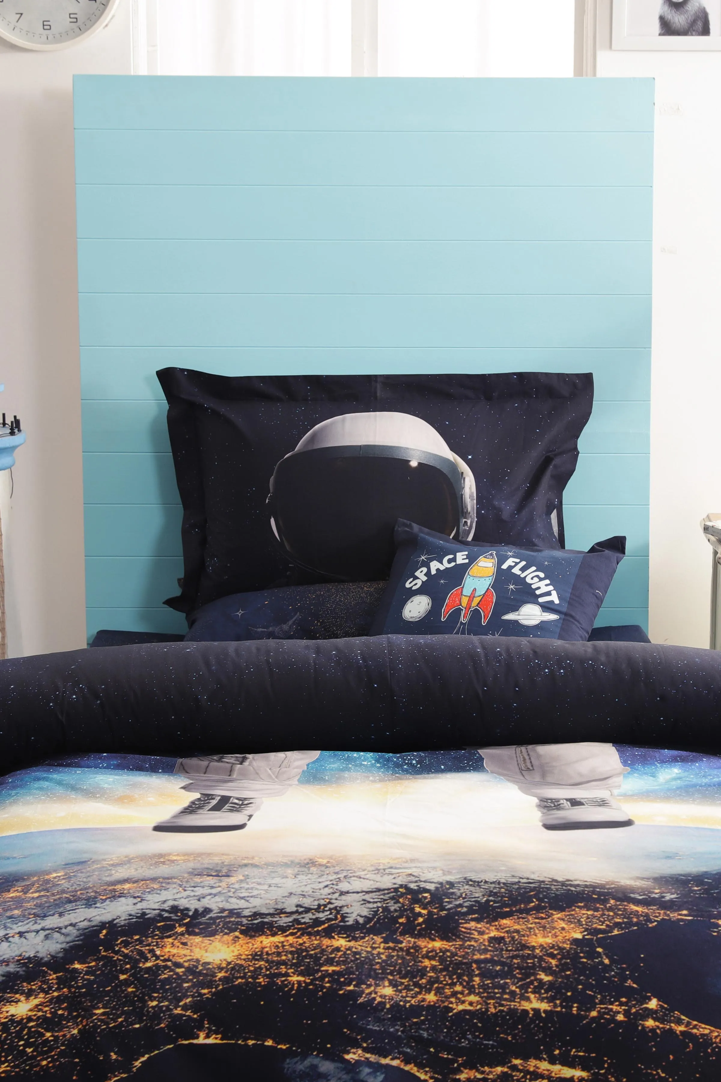 Astronaut In Space Bed Sheet