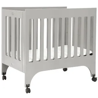 Babyletto Grayson Mini Crib in Grey with Pad