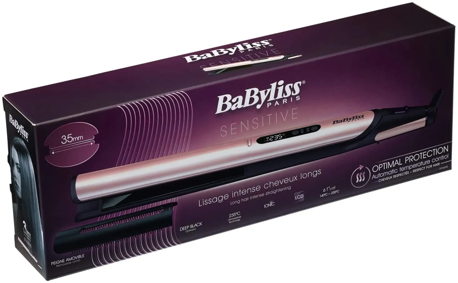 BaByliss Hair Straightener 35mm with Comb