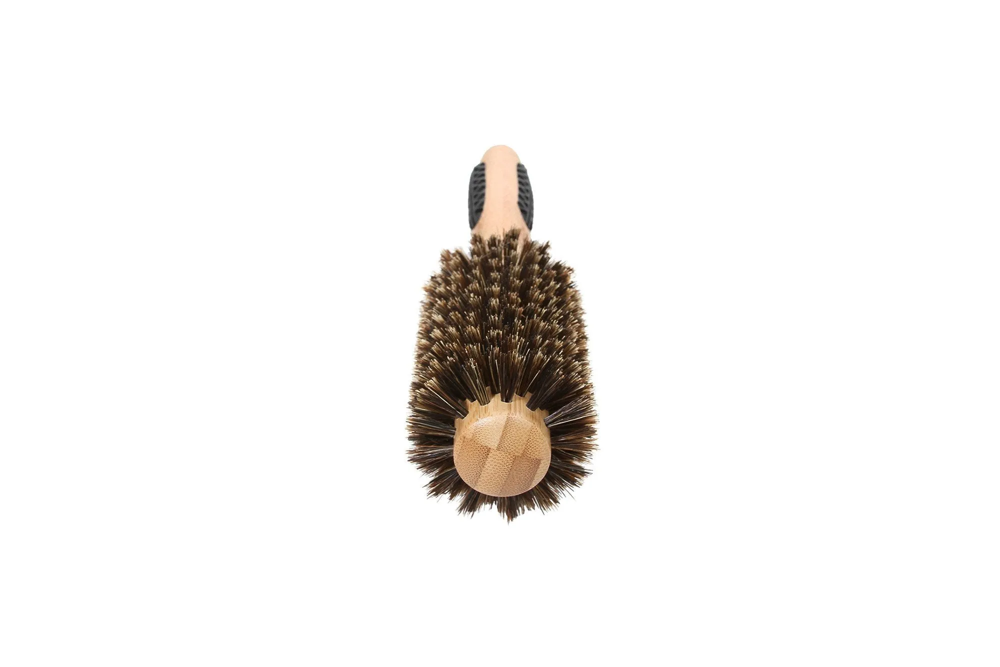 Bass Brushes Medium Round  Hairbrush 100% Natural Boar Bristles Medium to Long Hair Styles Light Wood Handle 1 Brush