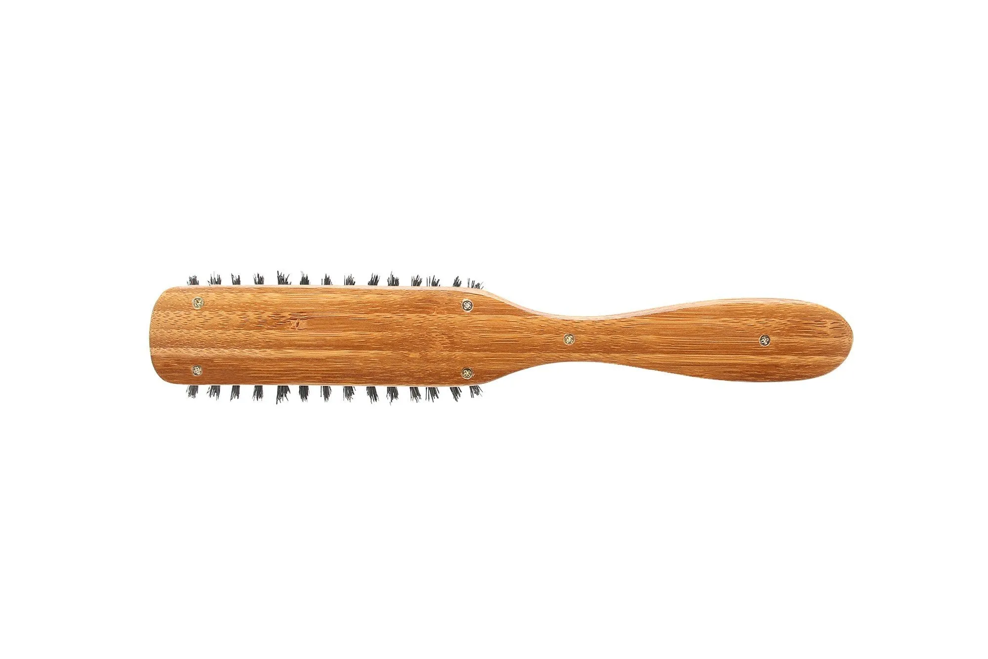 Bass Brushes Semi Oval Seven Row Design Hairbrush 100% Wild Boar Bristles Light Wood Handle 1 Brush