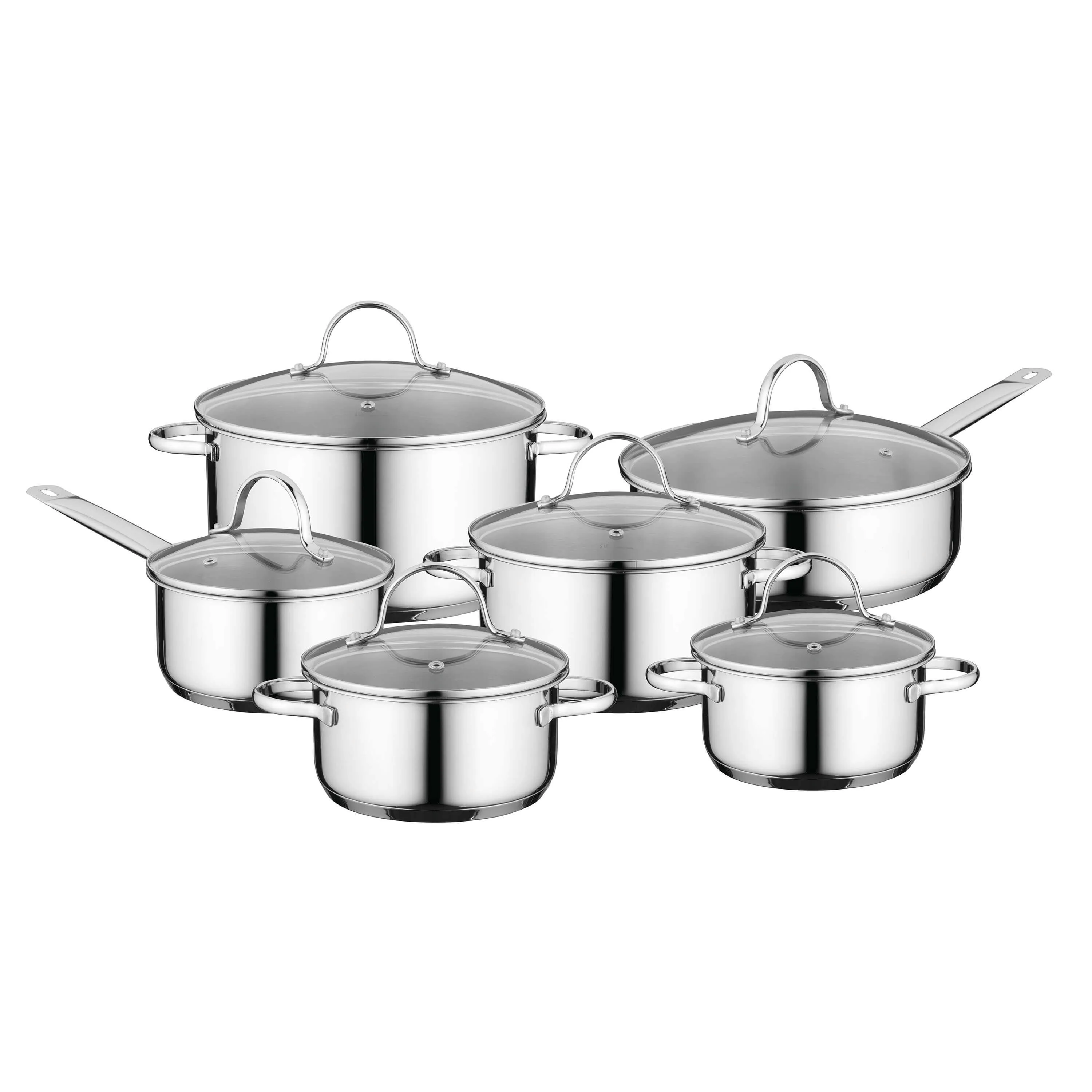 BergHOFF Essentials Comfort 12Pc 18/10 Stainless Steel Cookware Set