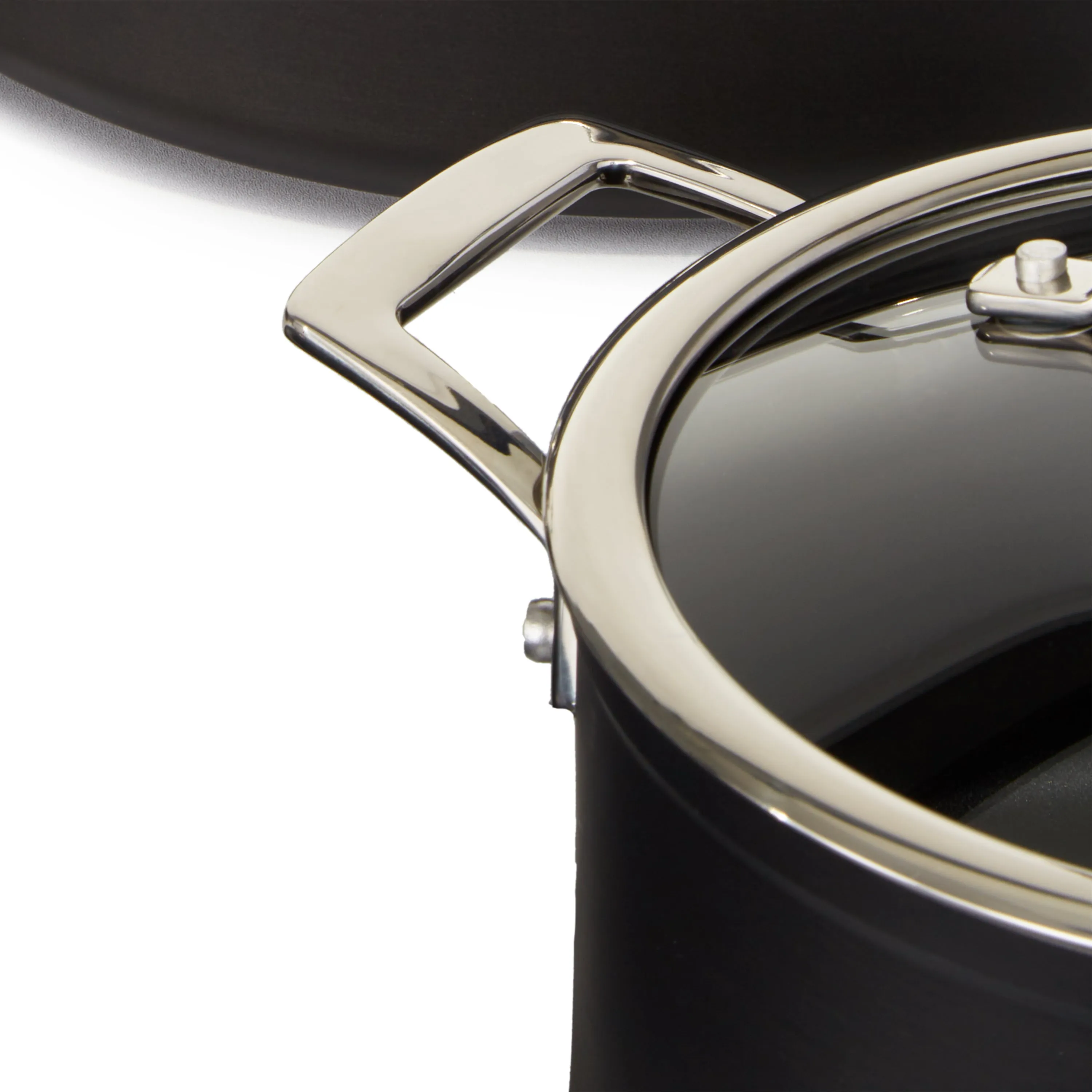 BergHOFF Essentials Nonstick Hard Anodized 8" Stockpot 3.3qt. With Glass Lid, Black