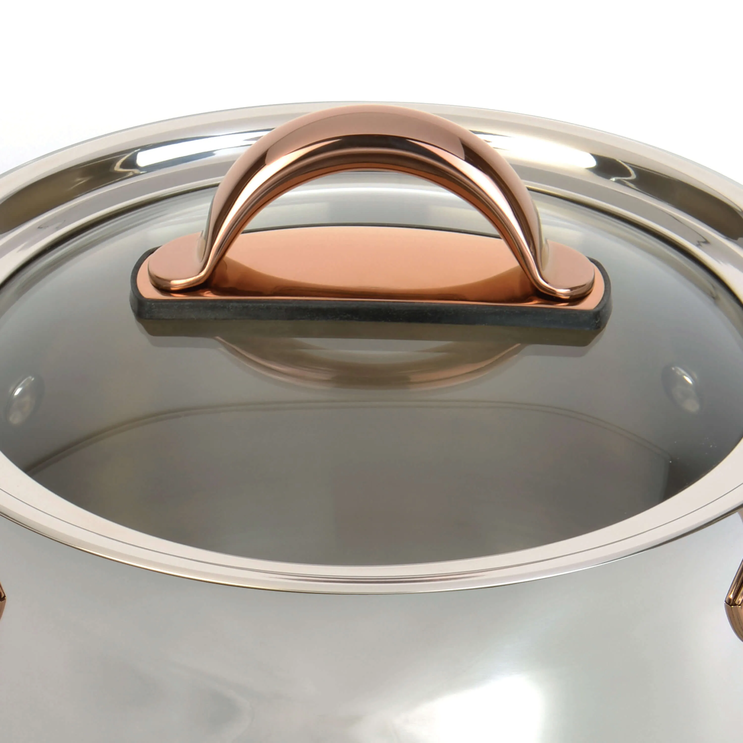 BergHOFF Ouro Gold 18/10 Stainless Steel 8" Stockpot with Glass Lid, 5qt.