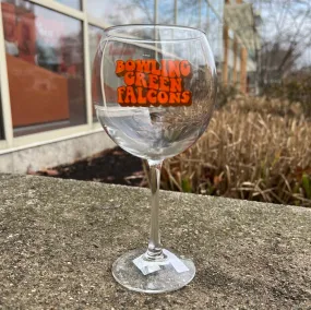 BGSU Bubble Letters 18oz. Wine Glass