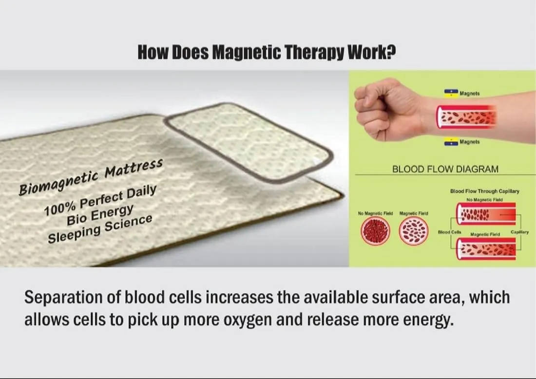 Bio Magnetic Mattress Topper/Pad Brown (6x6 feet) & with 2 Pillow Pad Magnetic Therapy