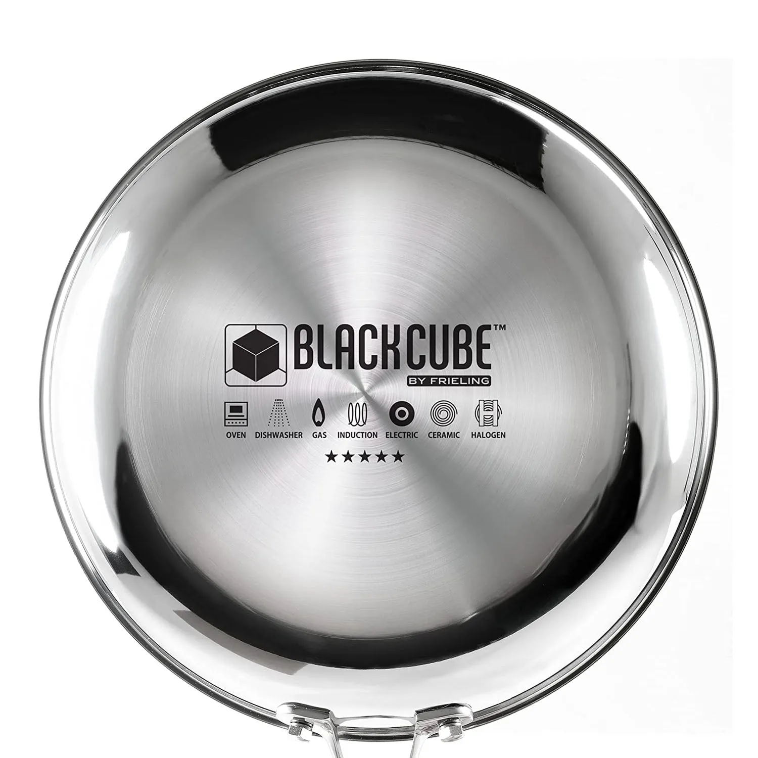 Black Cube Stainless-Steel 7-Piece Set Pots and Pans Set, Professional Grade