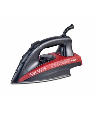 Black Decker, 2200W Steam Iron with Non Stick Sole Plate, X2200